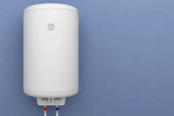 Water heater being moved on its side during transport