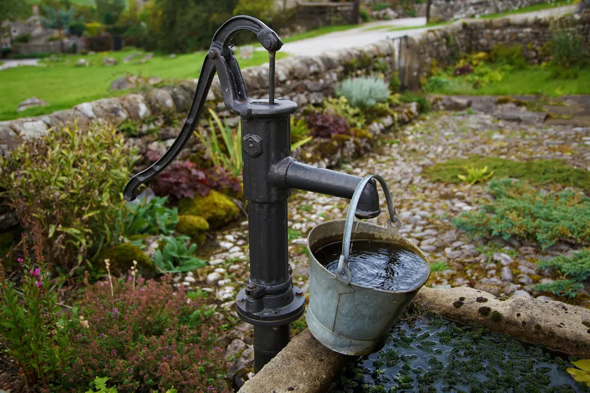Whole house water filter system installed on a well water line